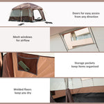 3-4 Man Two Room Camping Tent W/ Vestibule And Portable Bag