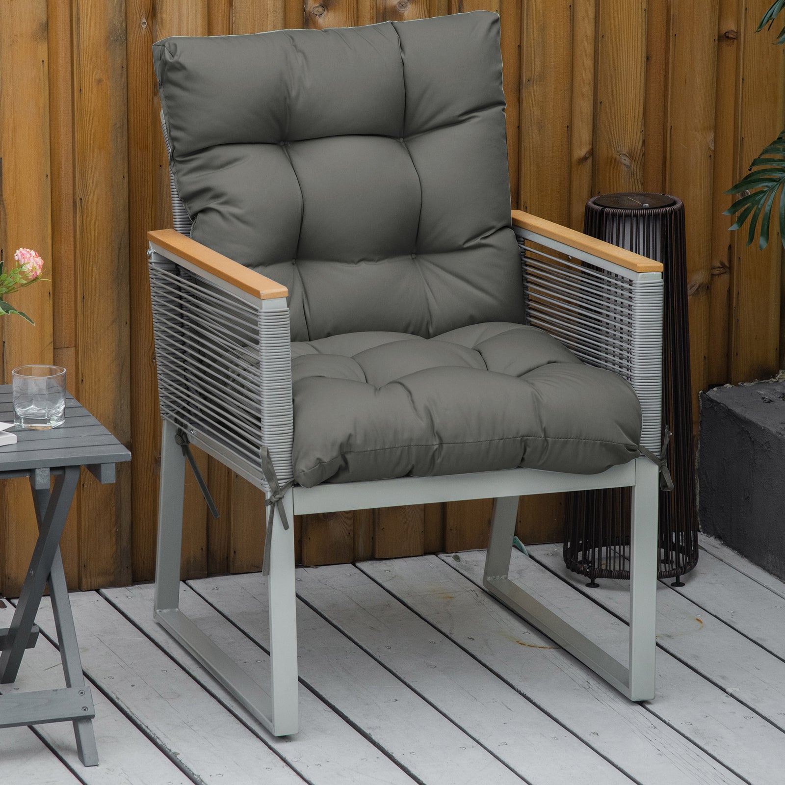 Garden Back Chair Cushion Patio Seat Cushion Pad Outdoor | Light Slate Gray