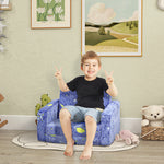 2 In 1 Kids Chair Bed With Glow In The Dark Cosmic Design | Blue