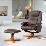 Severn Swivel Recliner With Massage And Heat | Brown
