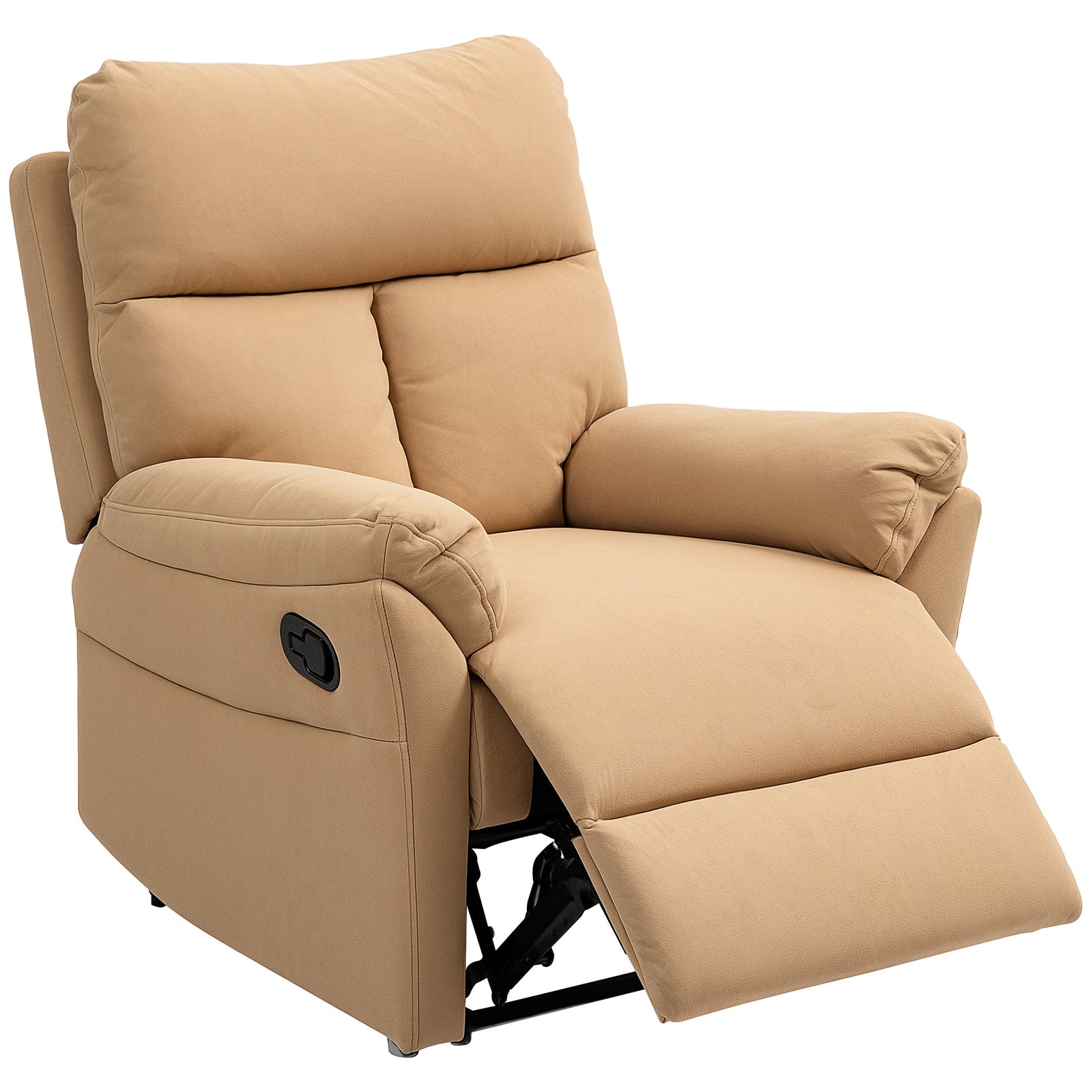 Recliner Armchair, Reclining Chair With Adjustable Leg Rest | One Size | Light Brown