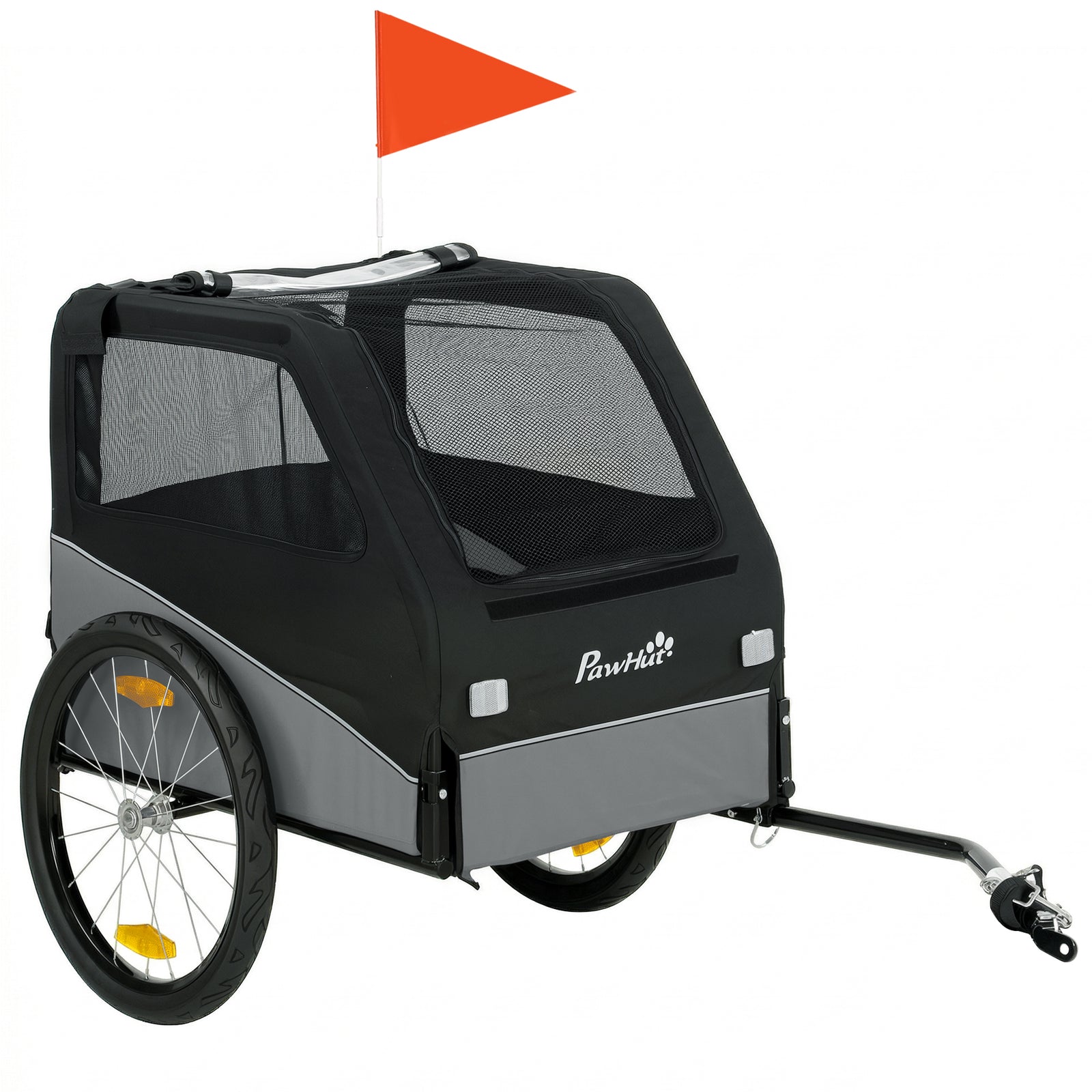 Dog Bike Trailer For Small & Medium Pets With 20" Rubber Wheels | Grey