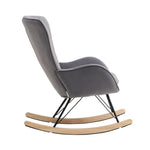 Modern Upholstered Rocking Chair For Living Room Bedroom | One Size | Grey