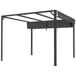3 X 3(m) Pergola With Retractable Roof & Roller Shade | Dark Gray