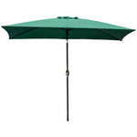 3x2m Patio Umbrella Canopy Tilt Crank | Green