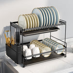 2 Tier Dish Drying Rack With Drainboards