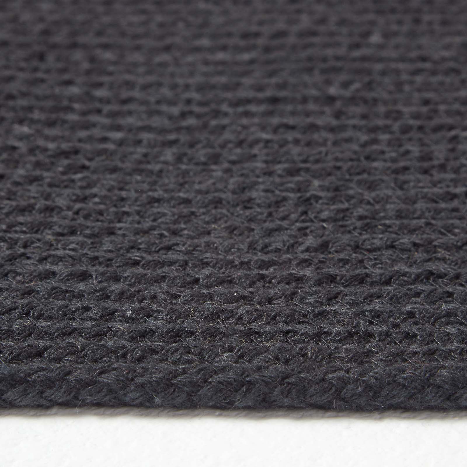 Handmade Woven Braided Oval Rug | 200cm | Black