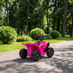 6v Electric Car, Kids Atv With Handlebar Button Control | Hot Pink
