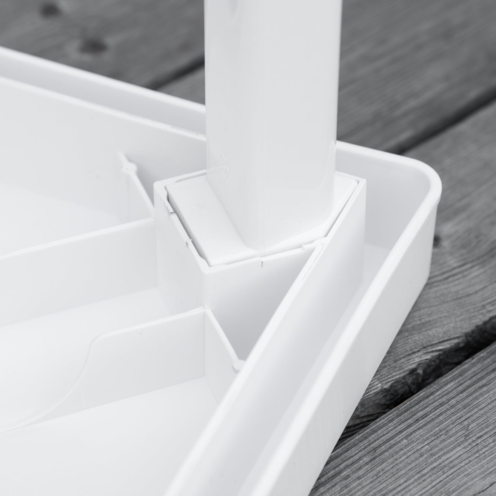 Garden Side Table Outdoor Square Coffee Table - White