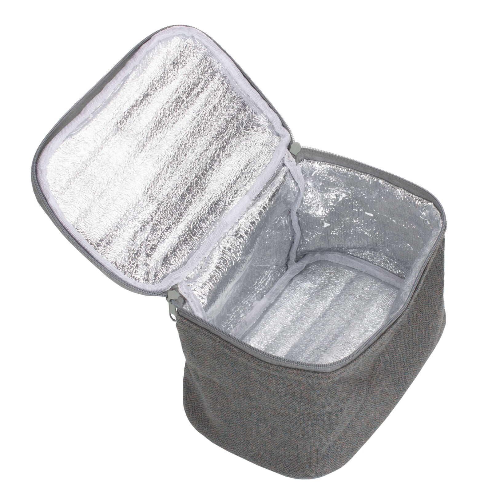 H166 Polyester Grey Tweed Chiller Bag