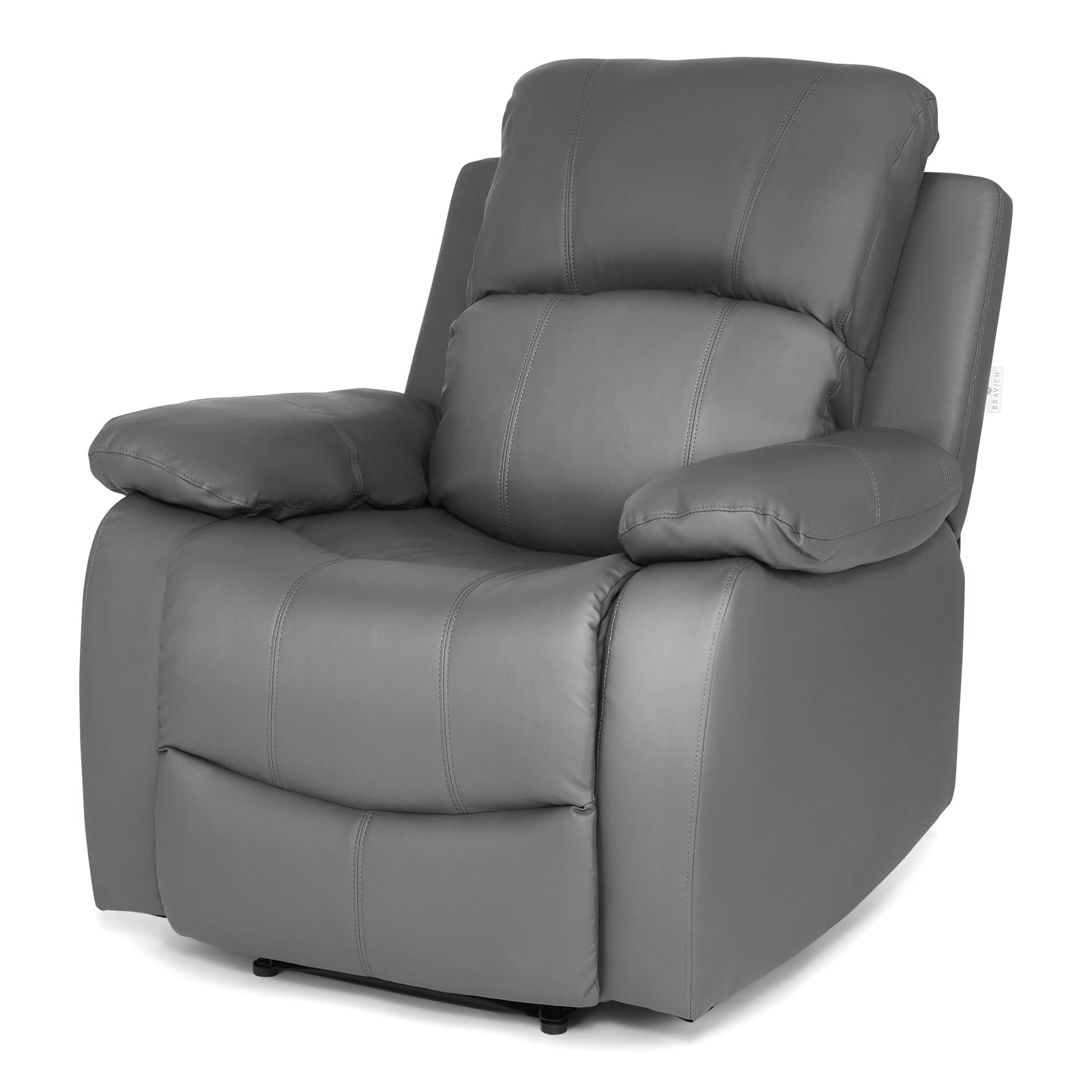 Bonded Leather Recliner Armchair | Grey