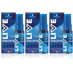 Live Colour Drops Semi-permanent Hair Dye, Crystal Blue 3 Pack