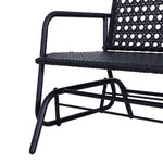 Rattan 2 Seater Wicker Glider Bench, Black