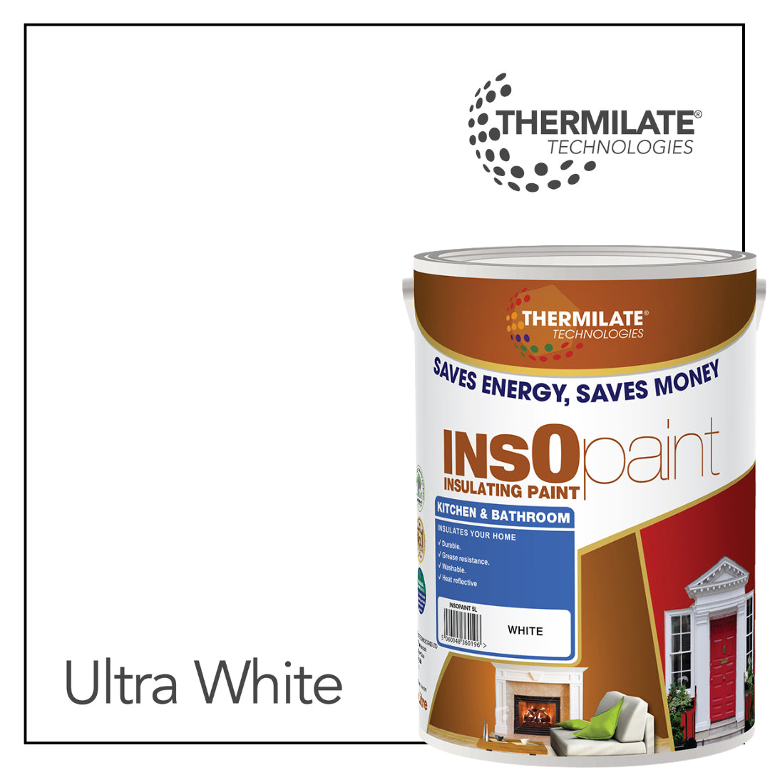 Insopaint Kitchen & Bathroom Paint - Best Anti-mould Protection, Insulating Walls & Ceilings | 5l | Ultra White
