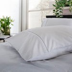 Gingham Cotton Duvet Cover Set – Soft, Breathable Fabric With Double-piped Edging | Double | Grey