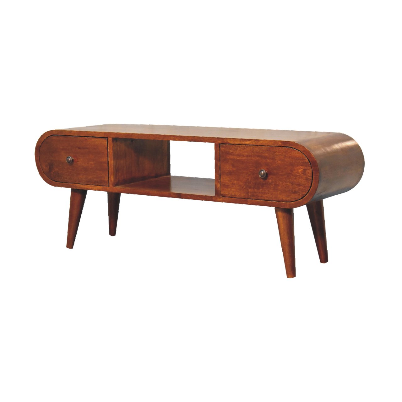 Solid Wood London Chestnut Tv Stand