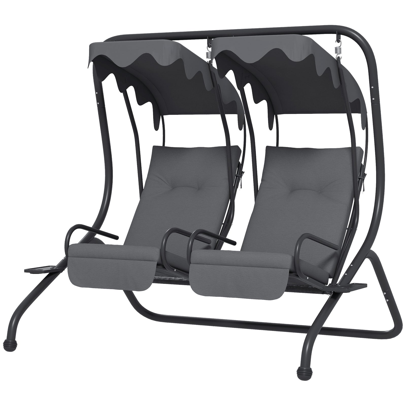 2 Seater Garden Metal Swing Seat Patio Chair Hammock | Light Slate Gray