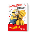 Minions Personalised 'i'm Bananas For You' Valentine's Day Card Official Product