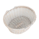 White Painted Wicker Swing Handle Shopping Basket | Medium | White