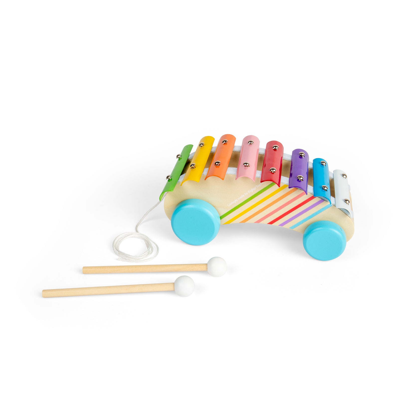 Bigjigs Toys Wooden Pull Along Xylophone For Kids