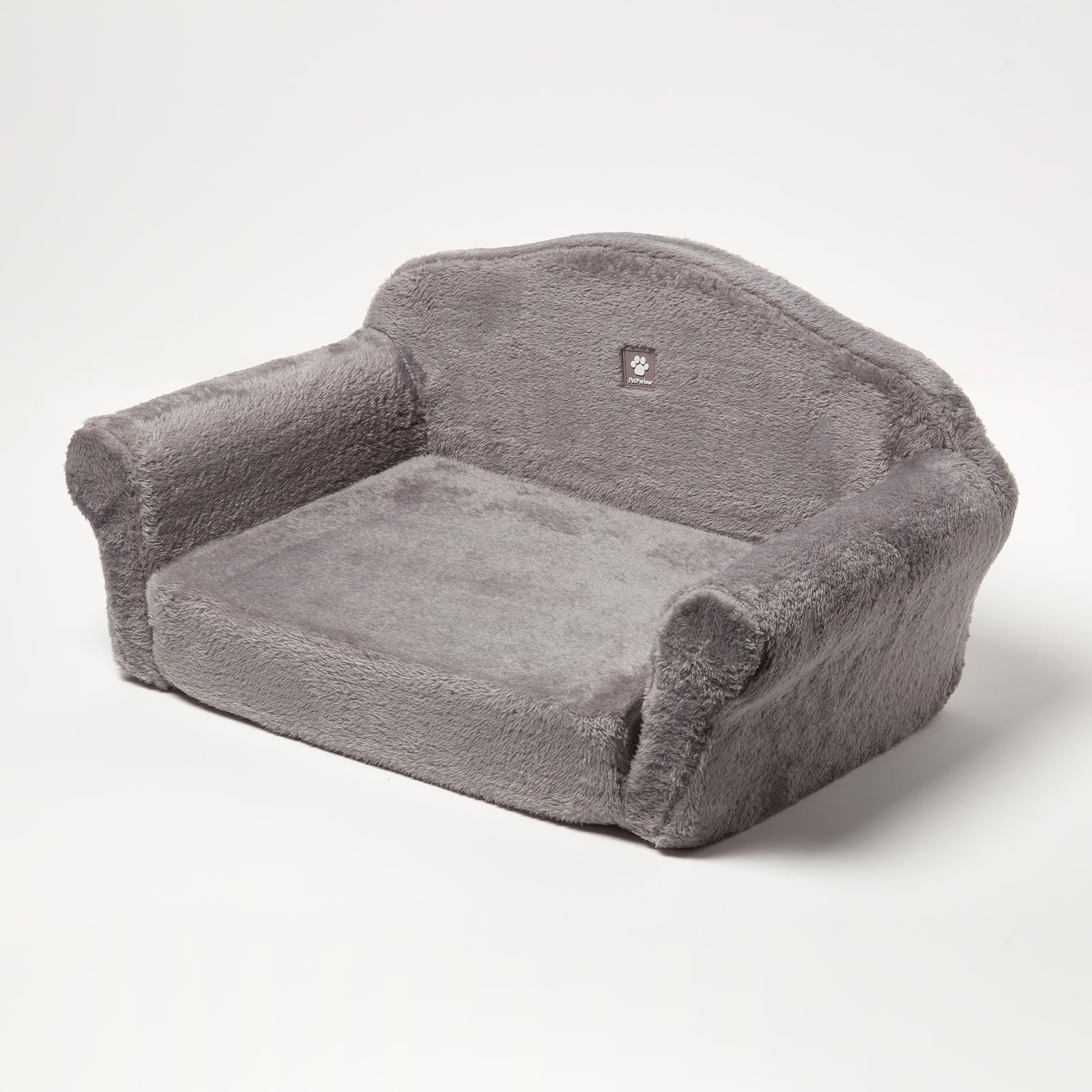 Plush Fold Out Sofa Pet Bed | Large | Grey