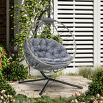 Hang Chair With Thick Cushion, Foldable Basket & Cup Holder
