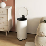 Kitchen Bin, 30 Litre Pedal Rubbish Bin With Removable Bucket | Cream