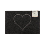 Heart Outdoor Embossed Doormat With Open Back | Medium | Black
