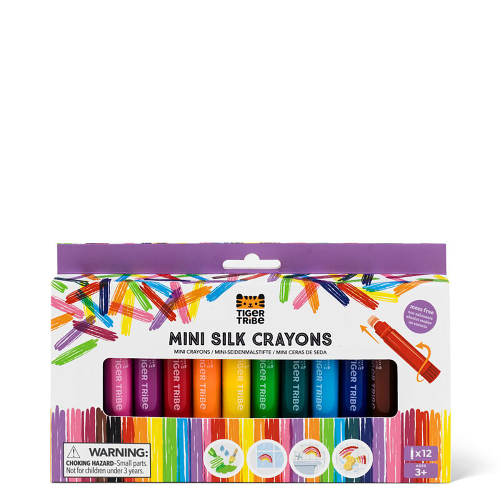 Mini Silk Crayons - 12pcs Twistable Rainbow Crayon Set