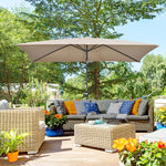 3x2m Patio Umbrella Canopy Tilt Crank | Khaki