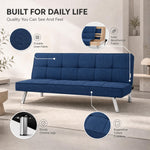 Britney Linen Sofa Bed 3 Seater | Blue