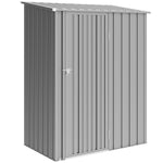 Outdoor Storage Shed Steel Garden Shed W/ Lockable Door | Grey