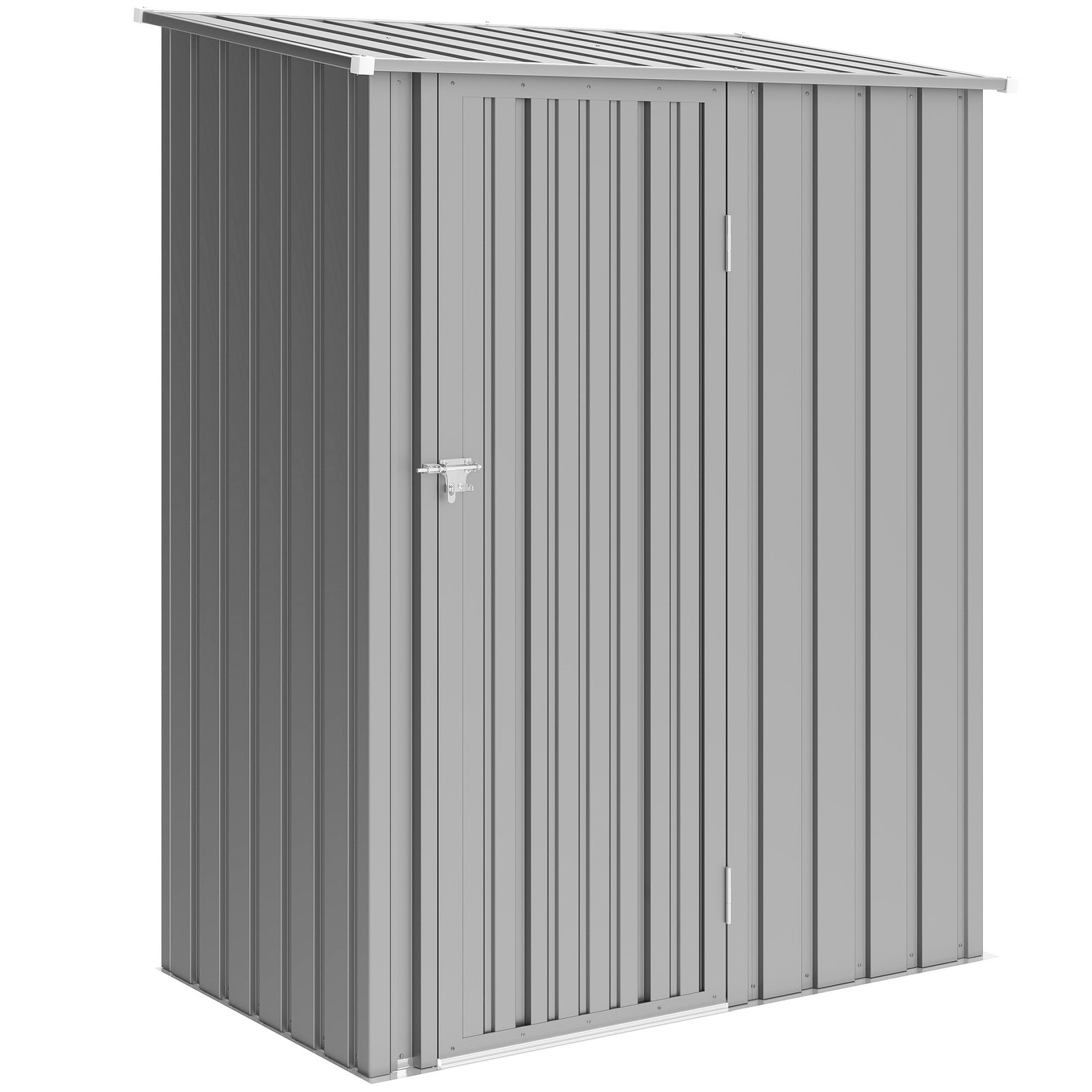 Outdoor Storage Shed Steel Garden Shed W/ Lockable Door | Grey