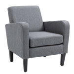 Modern Armchair Accent Chair With Rubber Wood Legs | One Size | Gray
