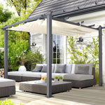 Acorn Aluminium 3m Square Pergola Gazebo | 3m x 3m | Creamy White