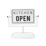 HOMESCAPES Vintage Iron Kitchen Open And Closed Sign Stand