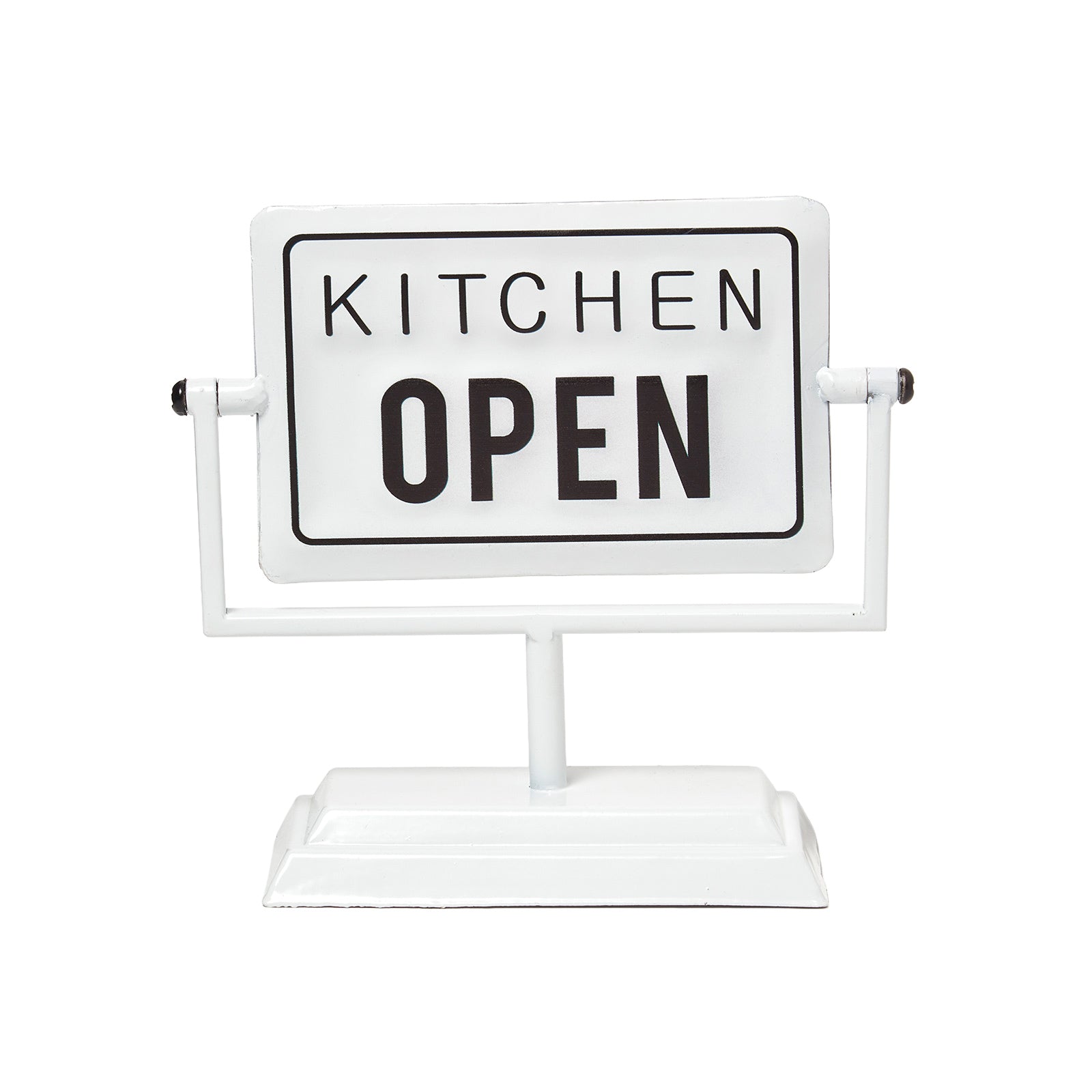 HOMESCAPES Vintage Iron Kitchen Open And Closed Sign Stand
