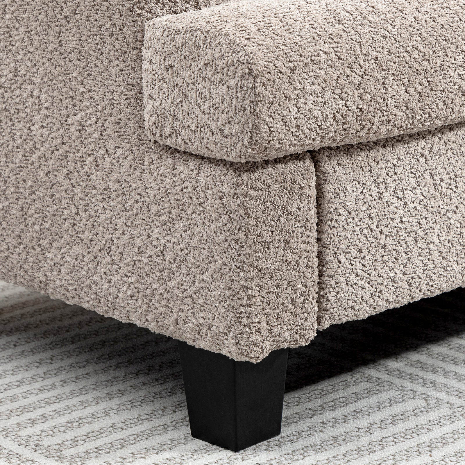 138 Cm Chenille Fabric Loveseat Sofa With S-springs | Brown