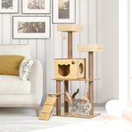Cat Tree, 130cm Cat Tree For Indoor Cats, Multi-level Plush Cat Tower