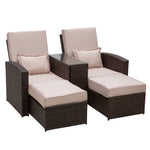 Rattan Sofa Lounger Set - Wicker Patio Furniture