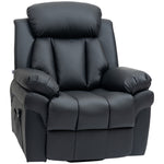 Pu Leather Electric Recliner Mobility Lift&rise Overstuffed Design Black