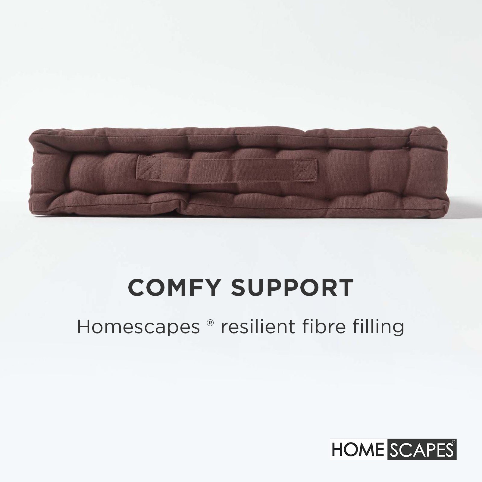 Cotton Plain Floor Cushion | 40cm x 40cm | Chocolate