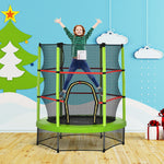 Kids Trampoline Mini Bouncer W/ Enclosure Net For 3-6 Years | Green