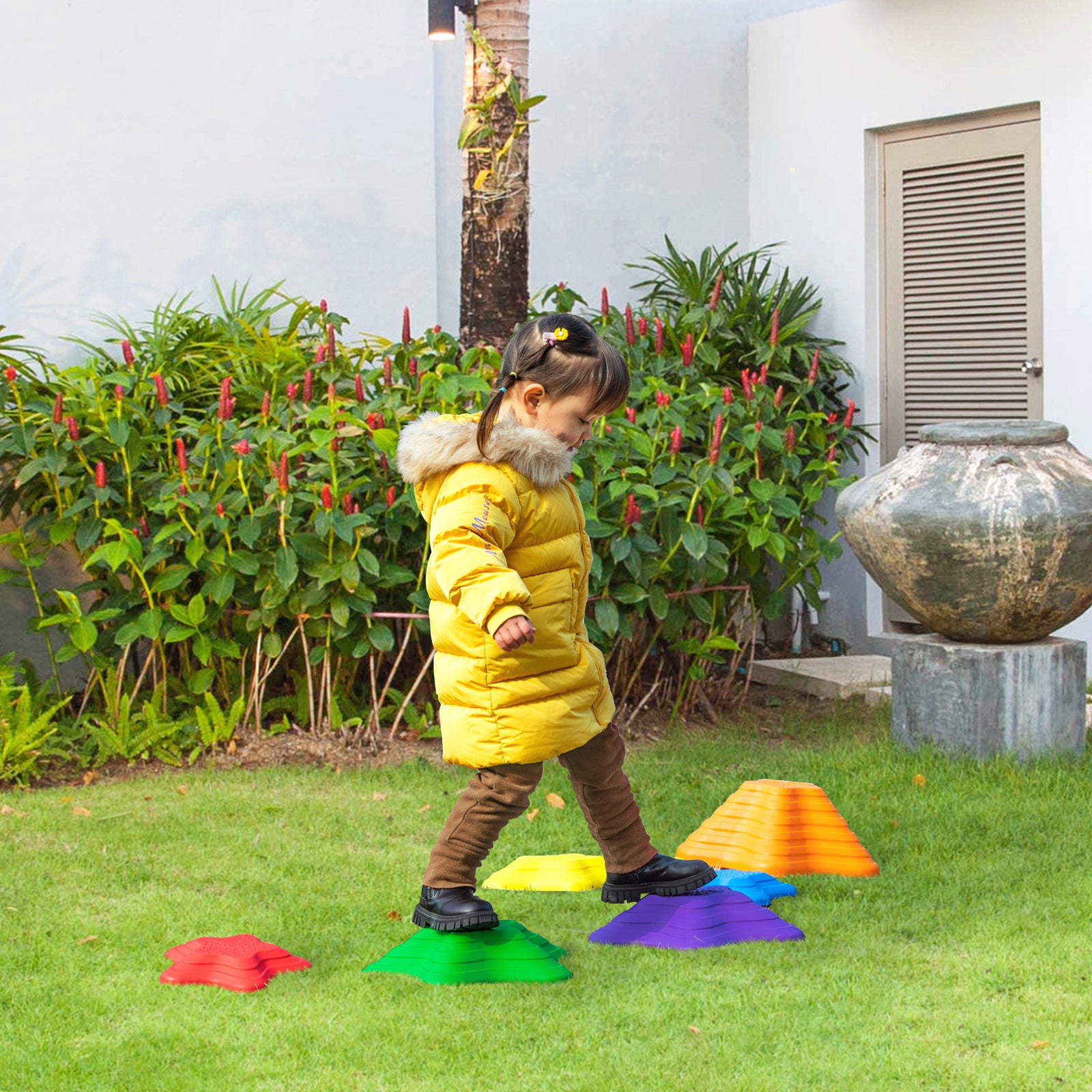 6-piece Balance Stepping Stones Stackable Non-slip Obstacle Course