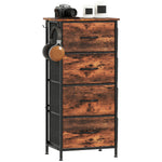 Fabric Chest Of Drawers, 4 Drawer Dresser For Bedroom | Brown
