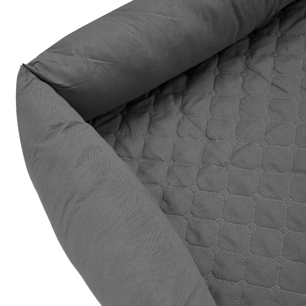 75x75cm Waterproof Pet Bed Furniture Protector Mat Dog Sofa Cover With Pillow | Dark Grey