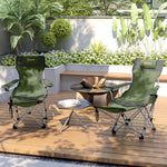Set Of 2 Reclining Camping Chairs | Green