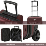 45x36x20cm Easyjet Free Cabin Bag 2 Wheel Suitcase Hard Shell Carry On | Cabin | Burgundy