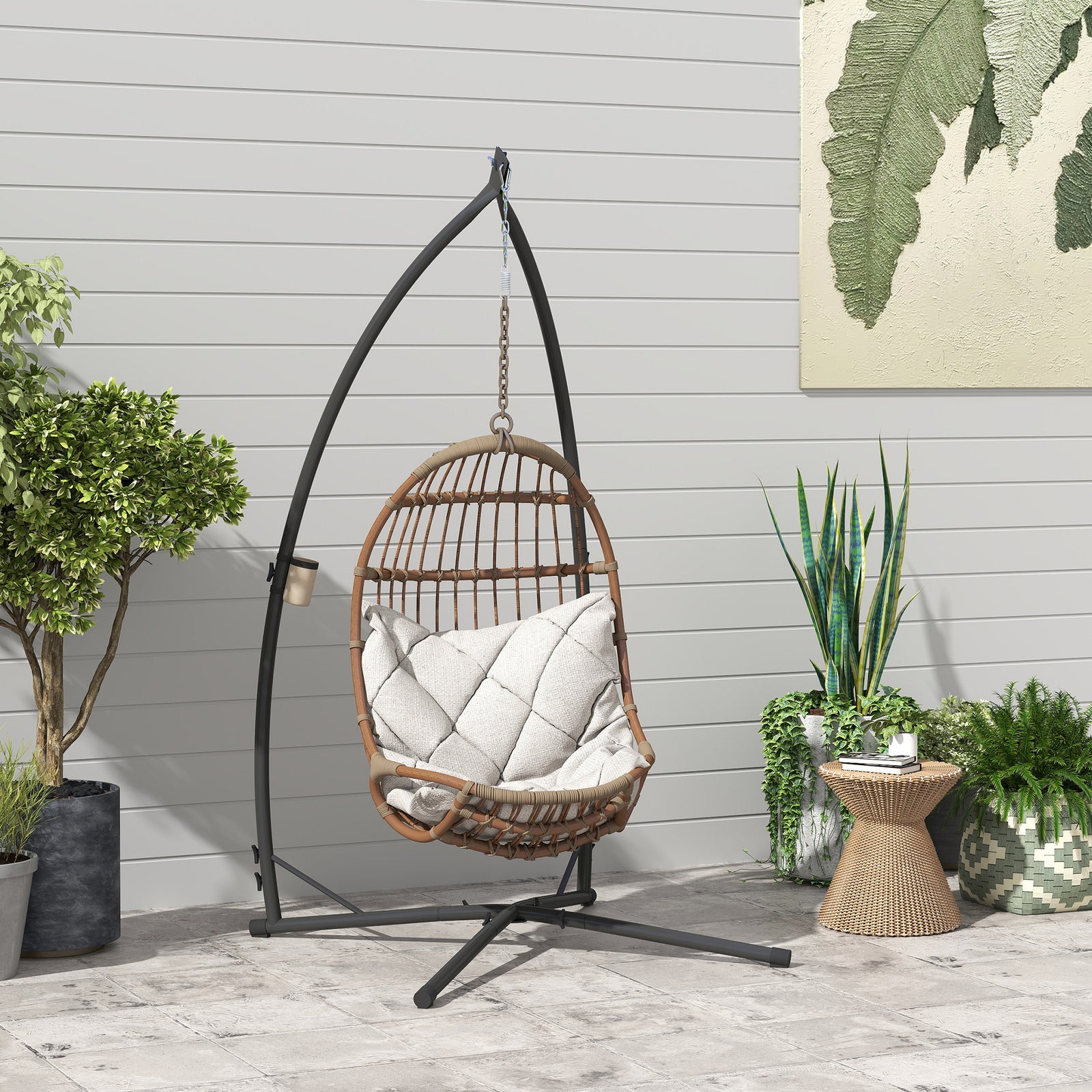 Hammock Chair Stand, Steel Frame Hammock Stand Only, Black