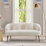 Breeins Modern Teddy Fleece 2-seater Sofa With 2 Scatter Cushions